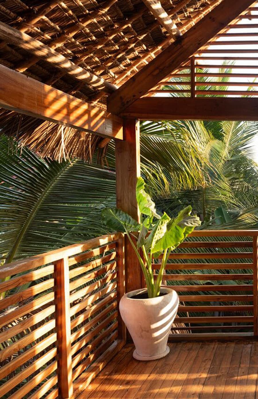 Exterior view with tropical vegetation